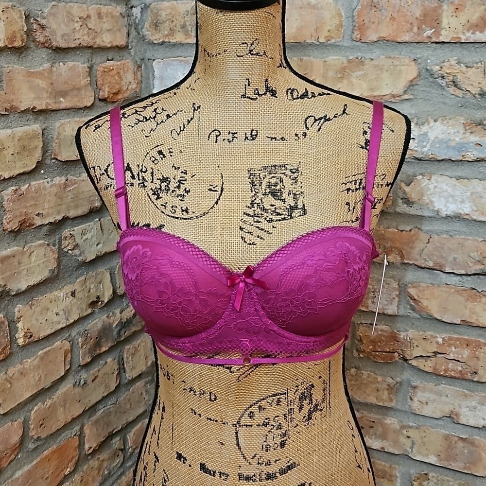 Lace Underwire Bra in Pink